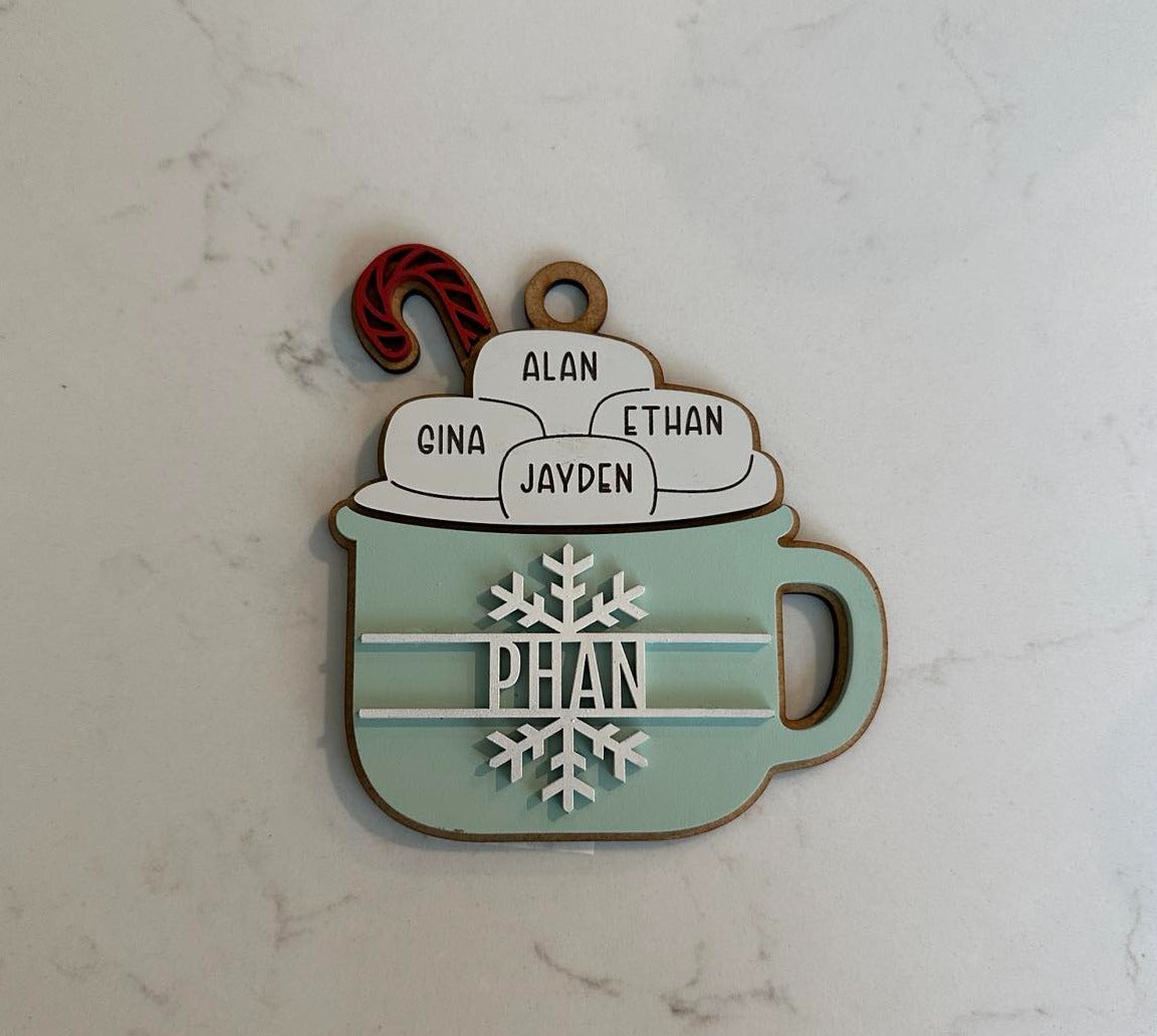 Personalized Hot Cocoa Family Ornament