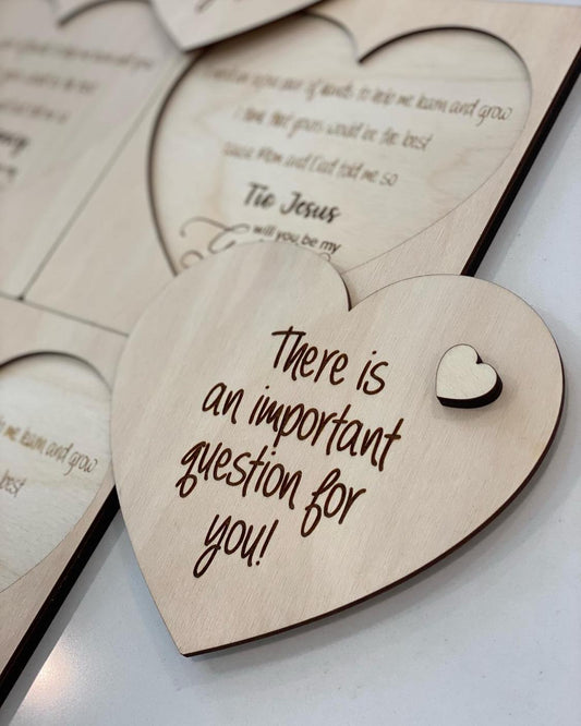 Godparent Proposal Gift laser cut and engrave wood