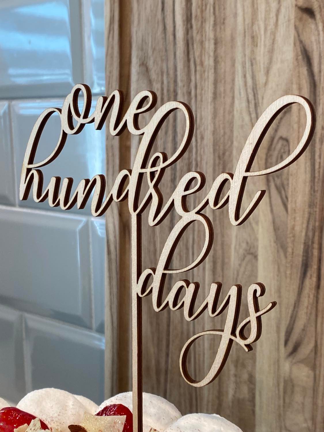 Wood Laser Cut One Hundred Days Korean Baby Child Birthday