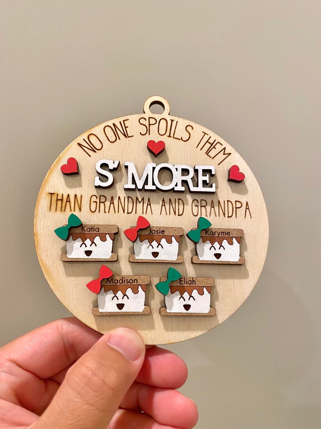 christmas smores ornament family grandparents kids