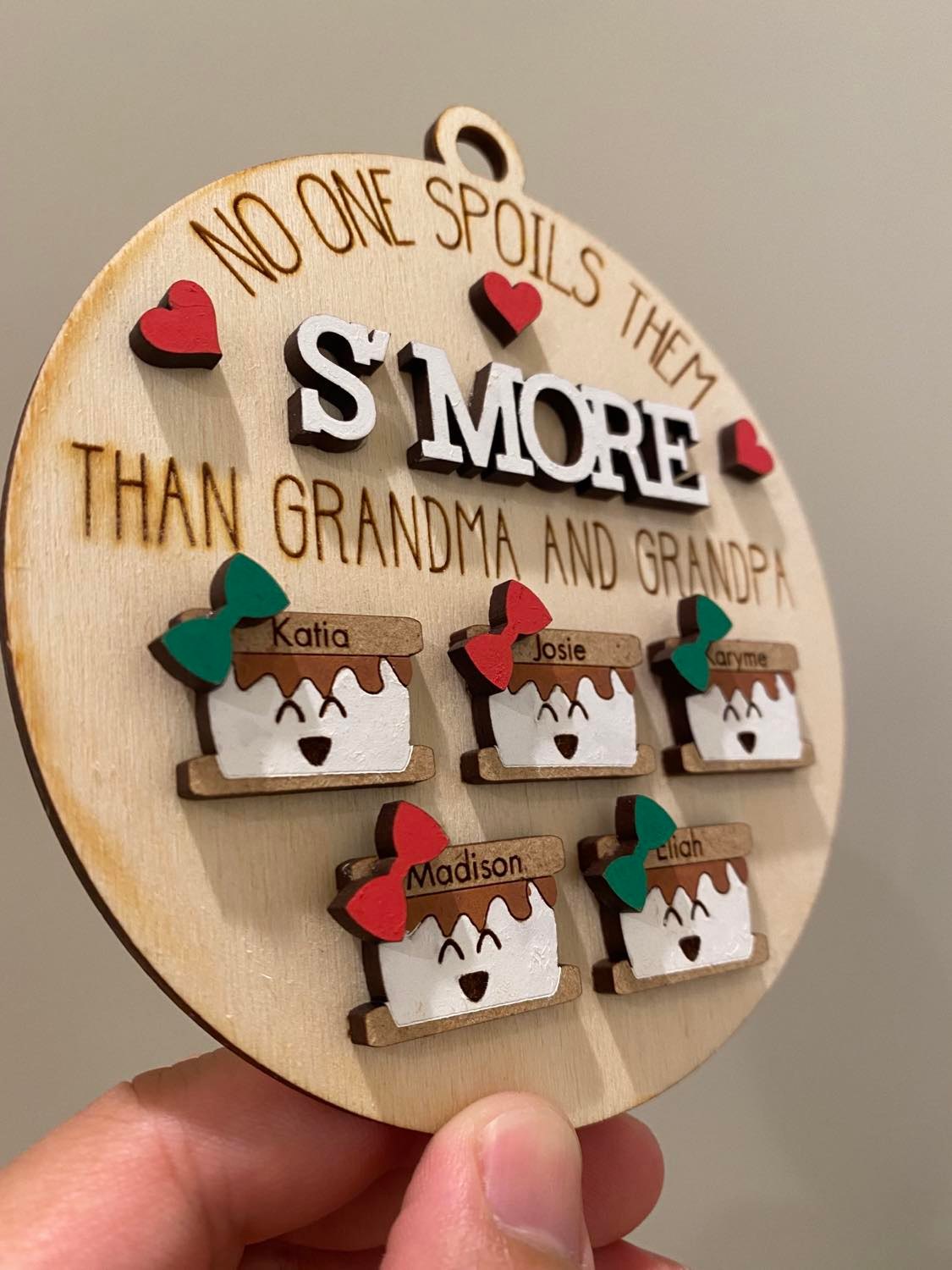 smores christmas ornament family nana papa holiday