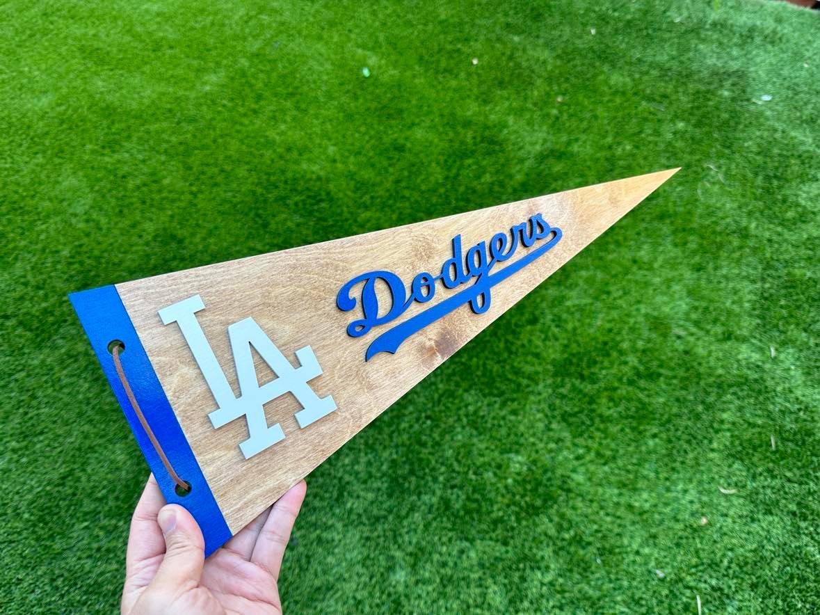 Los Angeles Dodger Wood Pennant