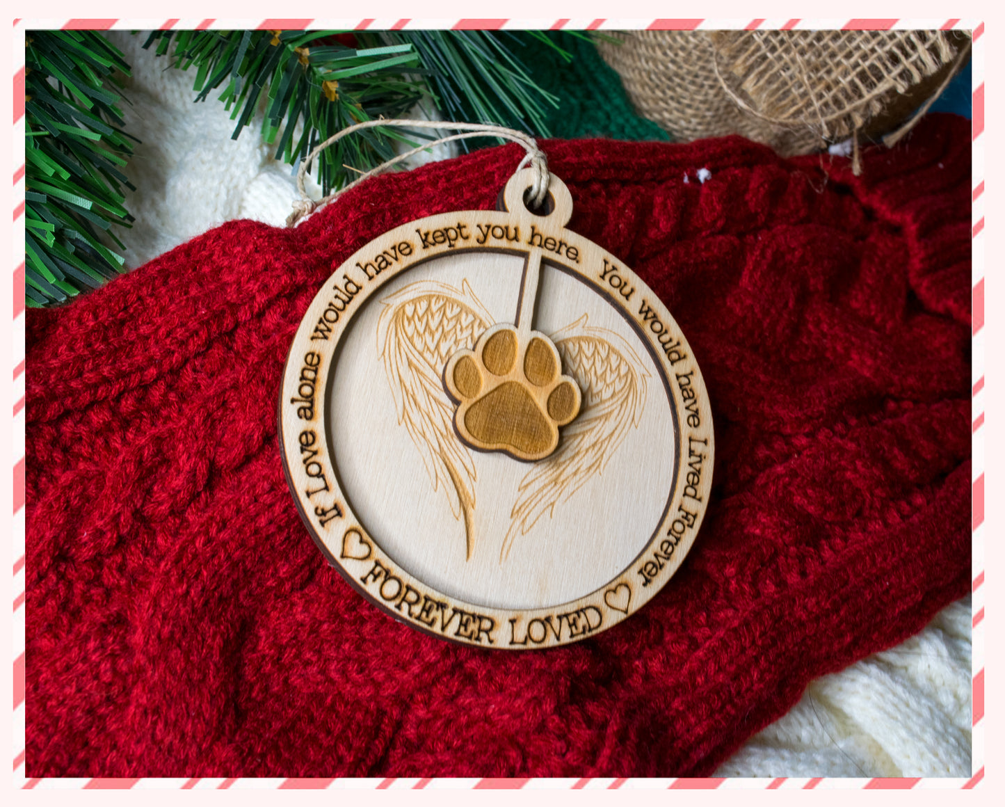 Dog Paw Memorial Ornament