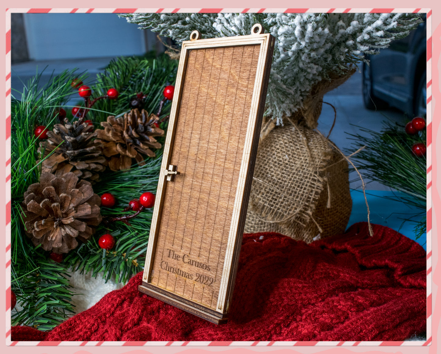 Mini Front Door Christmas Ornament