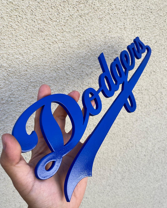 Dodger Baseball Los Angeles Sign laser cut spray painted blue