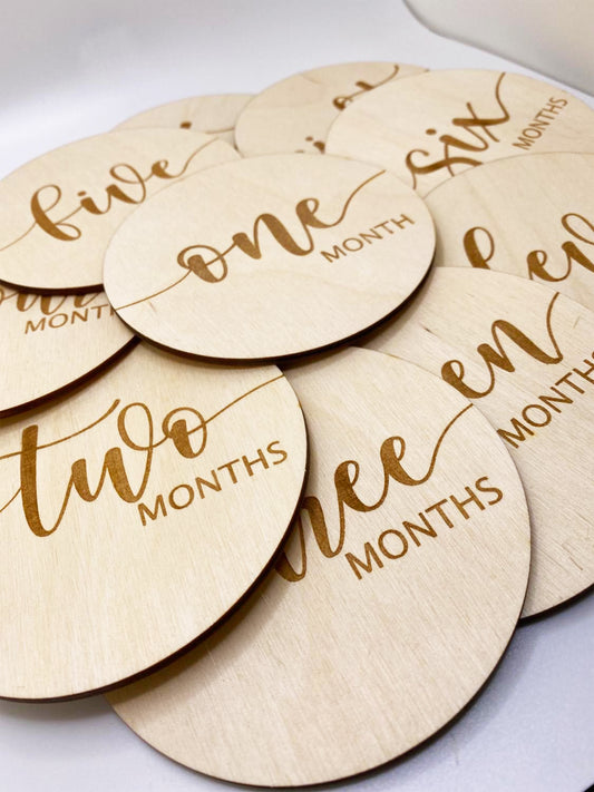 baby milestones made with birch plywood engraved