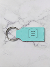 Laserable Leatherette Rectangle Keychain