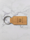 Laserable Leatherette Rectangle Keychain