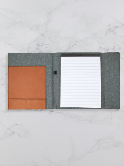 Large Branded Personalized Leatherette & Canvas Portfolio