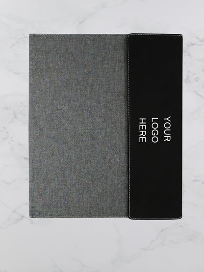 Small Branded Personalized Leatherette & Canvas Portfolio
