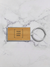 Leatherette/Metal Rectangle Keychain