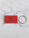 Leatherette/Metal Rectangle Keychain