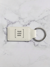 Laserable Leatherette Rectangle Keychain