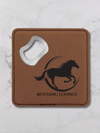 Square Leatherette Bottle Opener Coaster