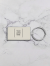 Leatherette/Metal Rectangle Keychain