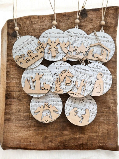 Music Sheet Nativity Ornament
