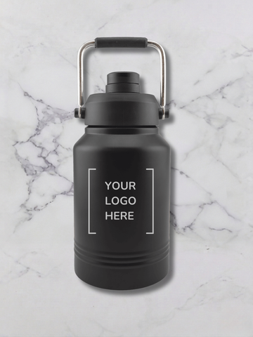 Personalized 64 oz Water Jug — Laser Engraved Insulated Half Gallon Bottle with Chug Lid & Handle