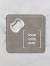 Square Leatherette Bottle Opener Coaster