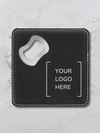 Square Leatherette Bottle Opener Coaster