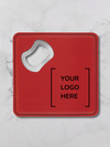 Square Leatherette Bottle Opener Coaster
