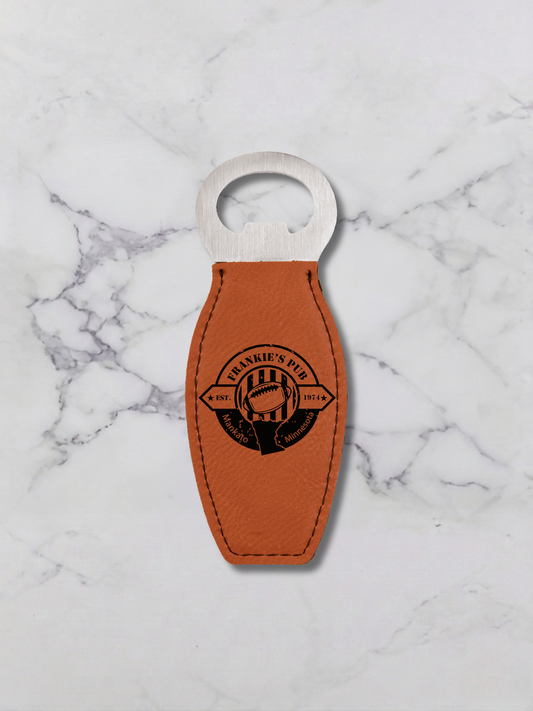 Leatherette Bottle Opener with Magnet