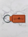 Laserable Leatherette Rectangle Keychain