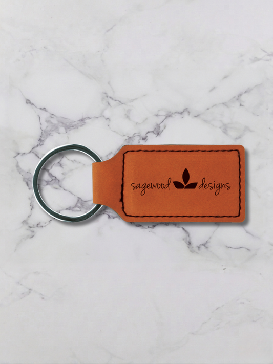 Leatherette Rectangle Keychain