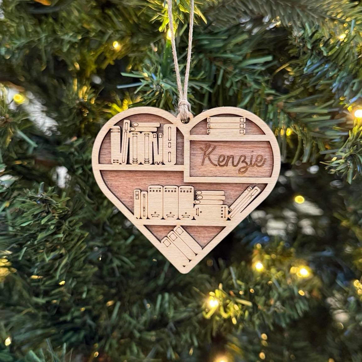 Heart Bookshelf Ornament