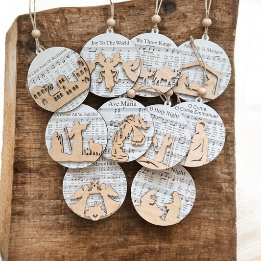 Music Sheet Nativity Ornament