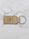 Laserable Leatherette Rectangle Keychain
