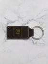 Laserable Leatherette Rectangle Keychain