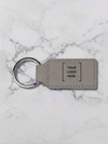 Laserable Leatherette Rectangle Keychain