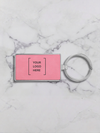 Leatherette/Metal Rectangle Keychain