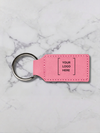 Laserable Leatherette Rectangle Keychain