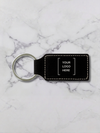 Laserable Leatherette Rectangle Keychain