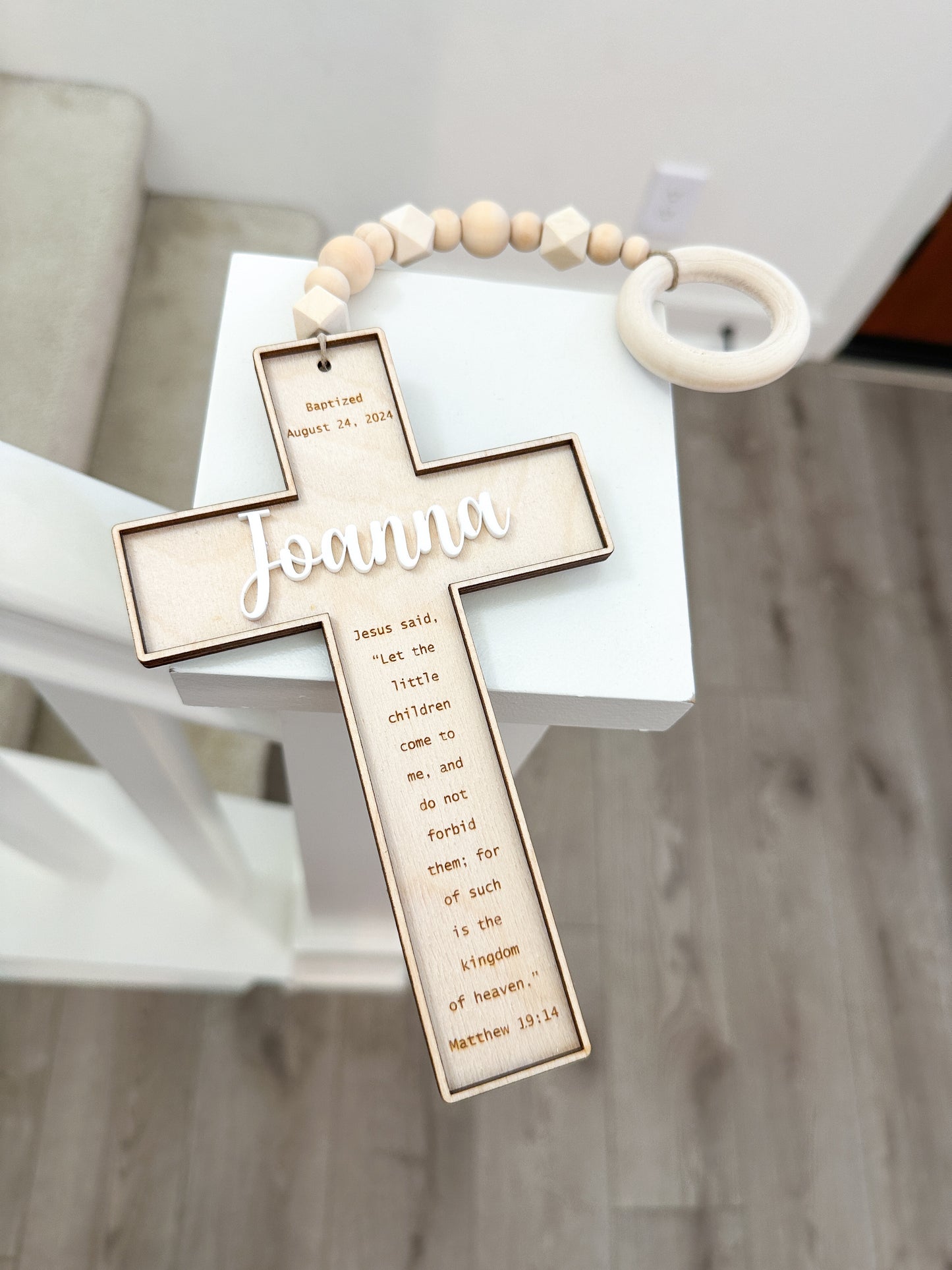 Beaded Baptism Cross