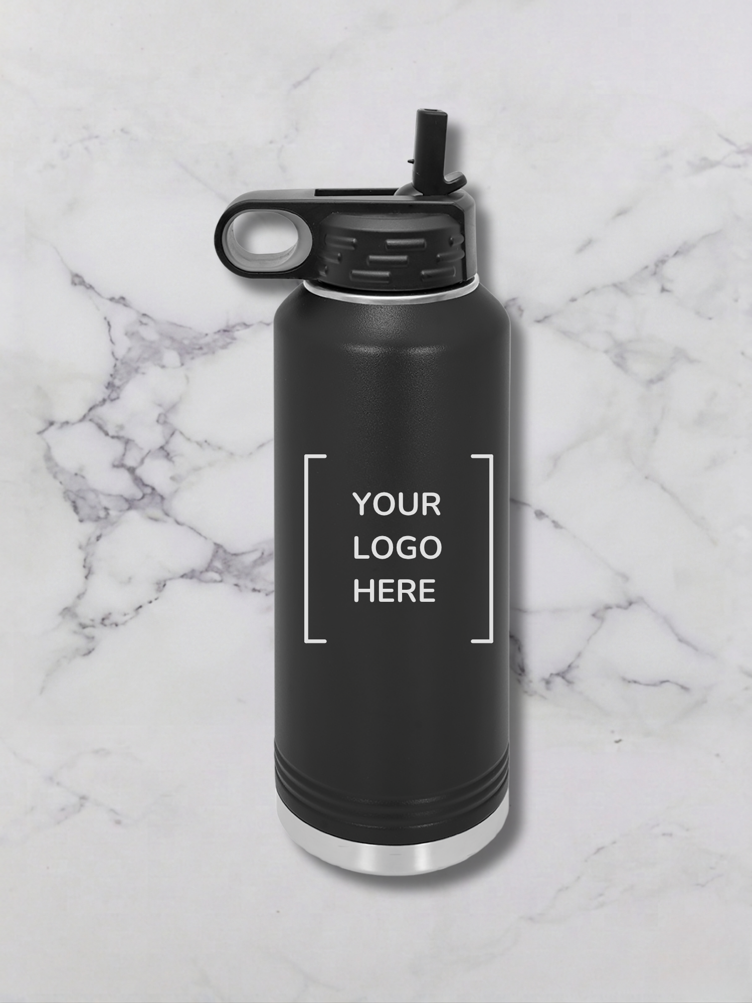40 oz custom engaved water bottle black