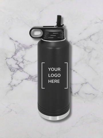 40 oz custom engaved water bottle black