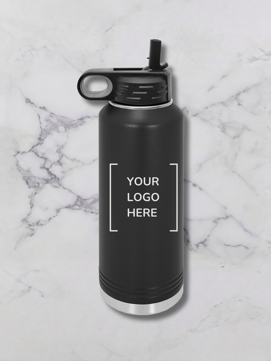 40 oz custom engaved water bottle black