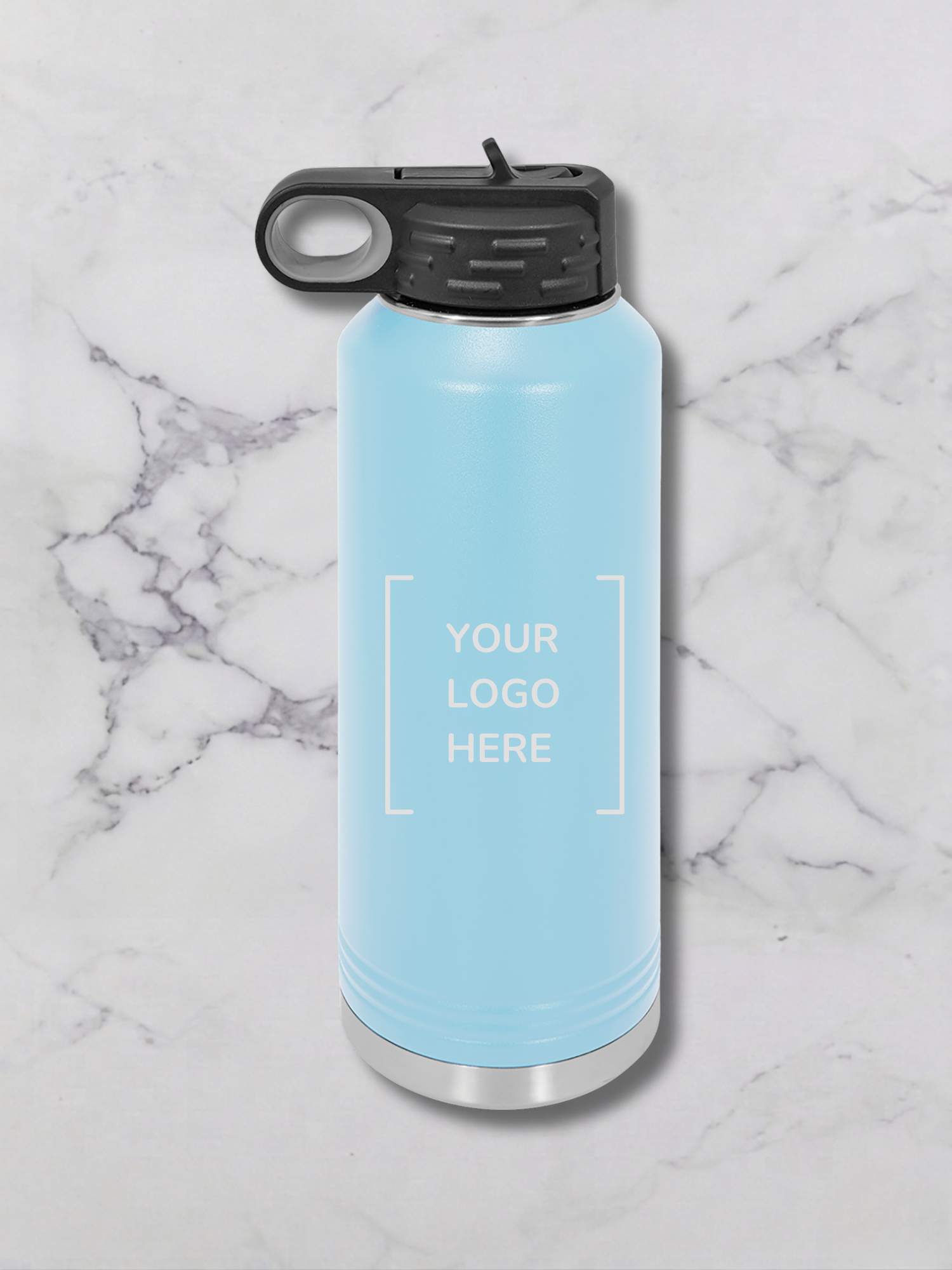 40 oz custom engaved water bottle Light Blue