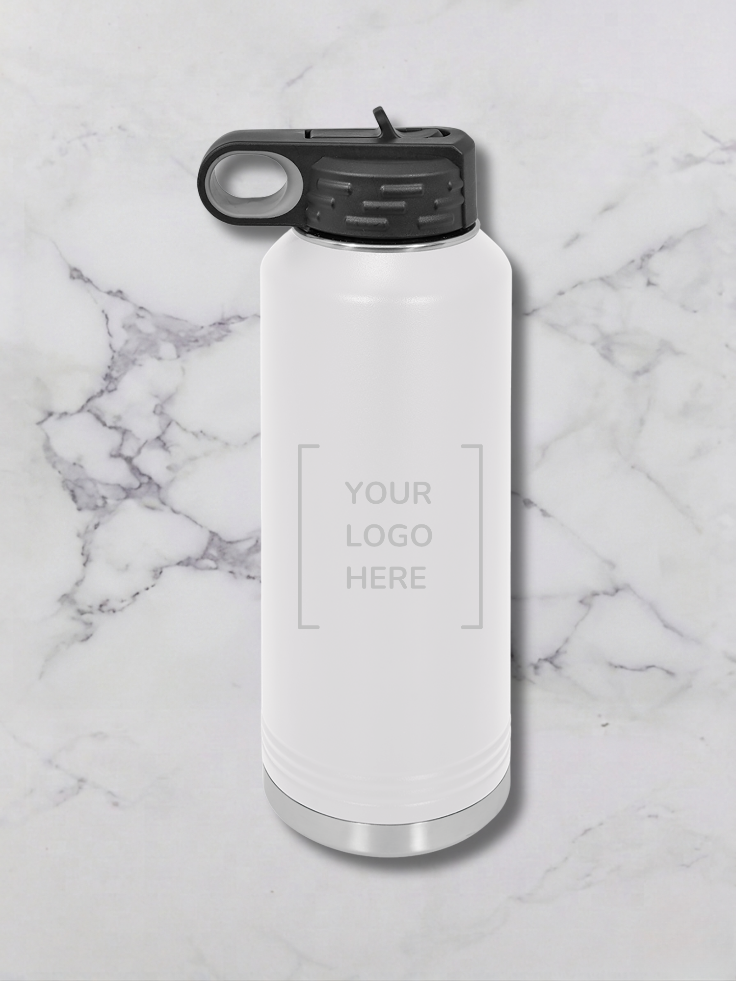 40 oz custom engaved water bottle White
