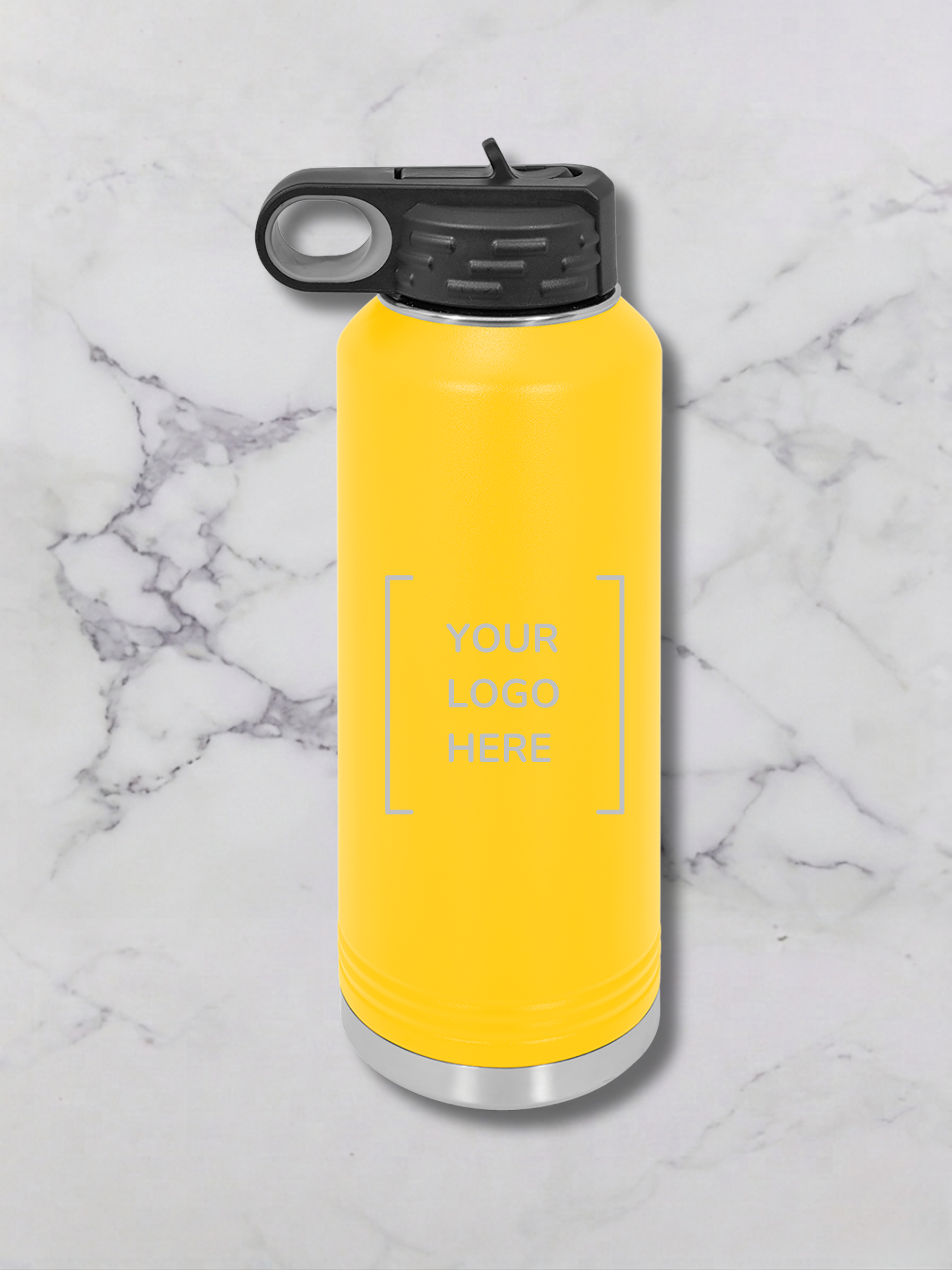 40 oz custom engaved water bottle Yellow