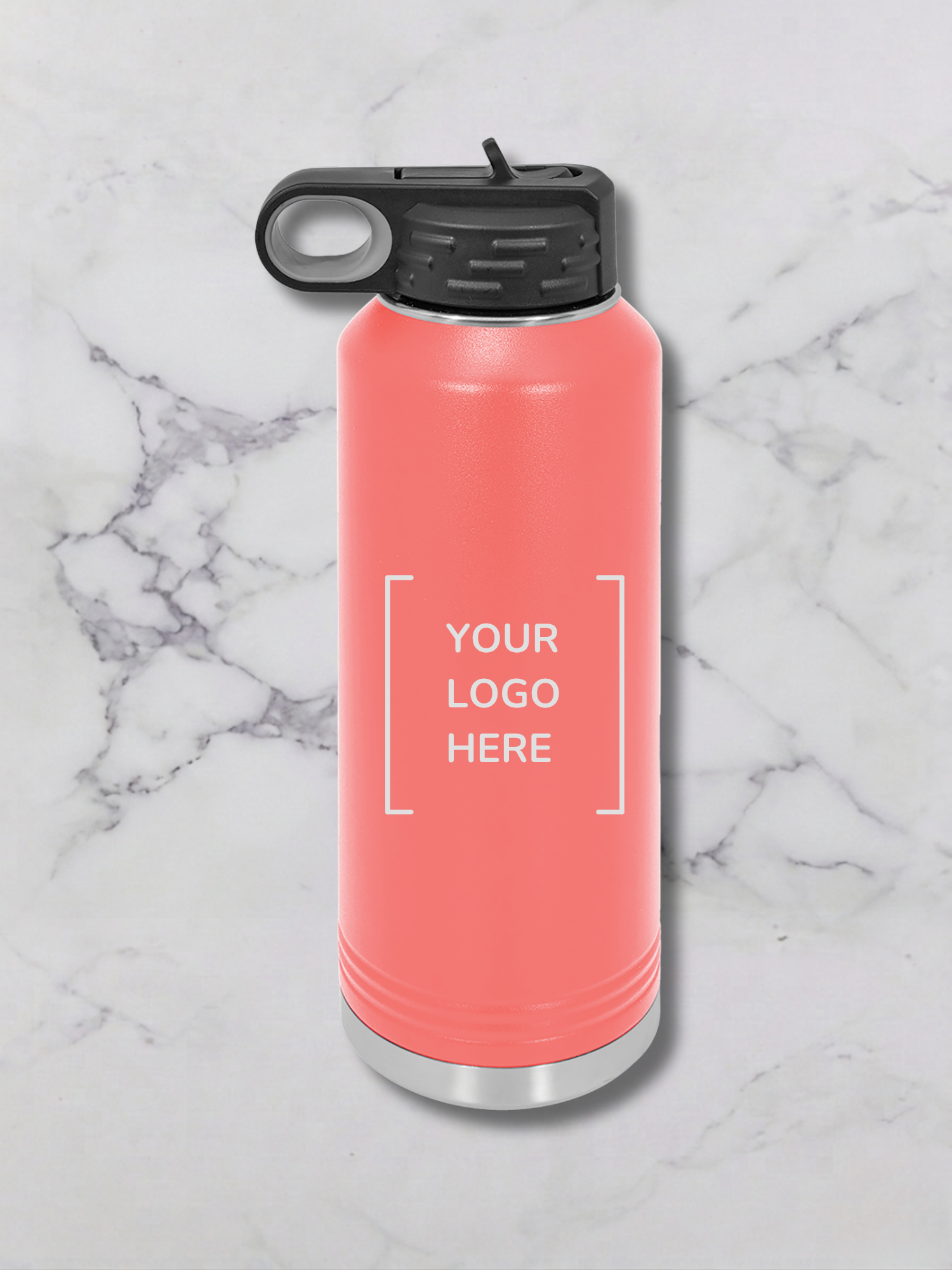 40 oz custom engaved water bottle  Coral