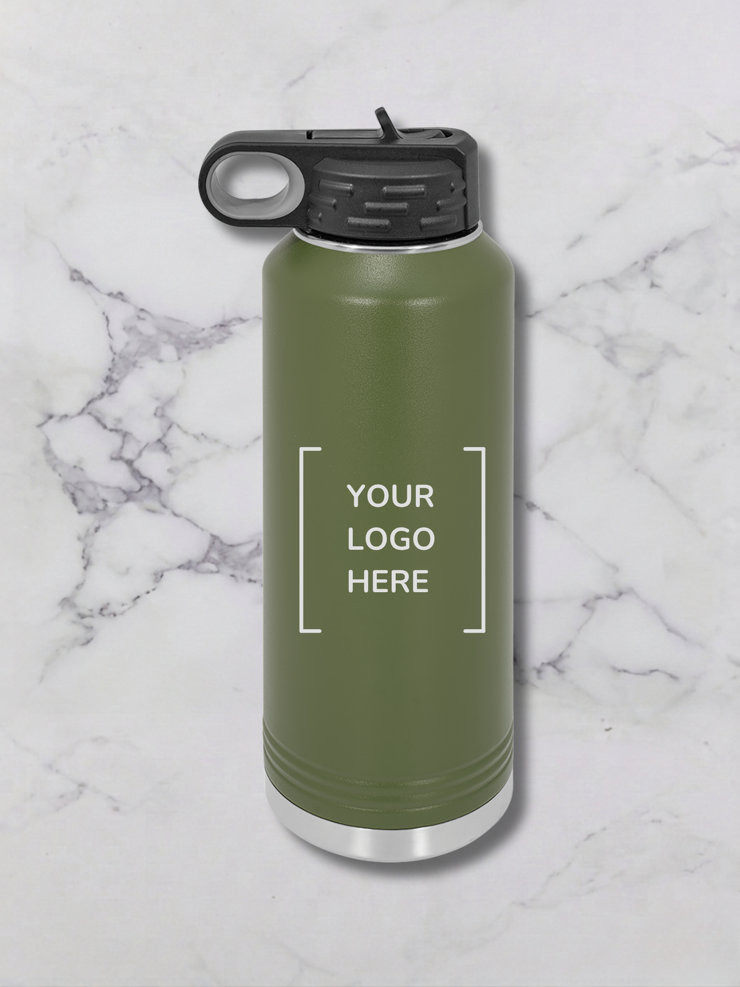40 oz custom engaved water bottle  Olive Green