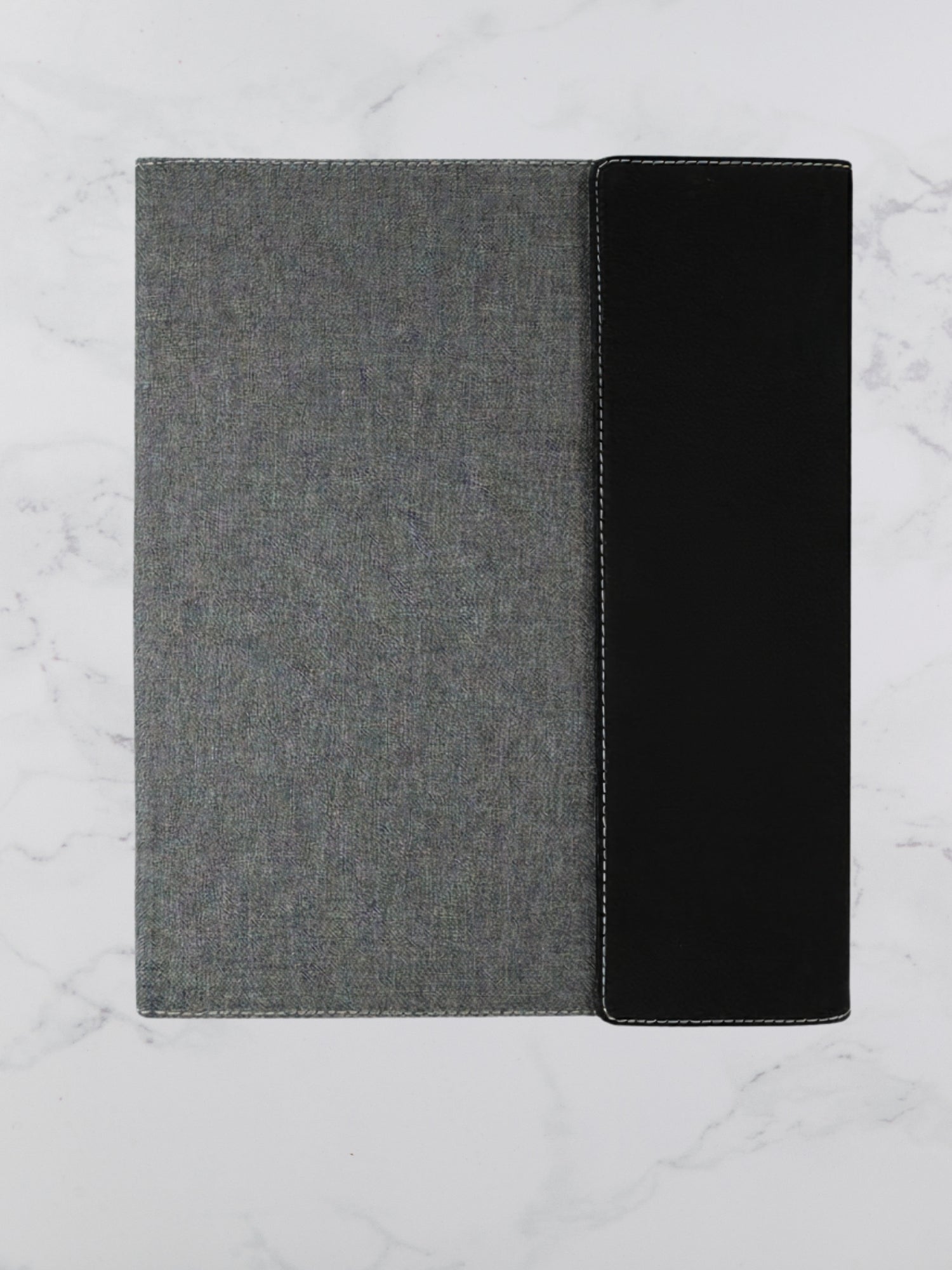 Large Branded Personalized Leatherette & Canvas Portfolio Black