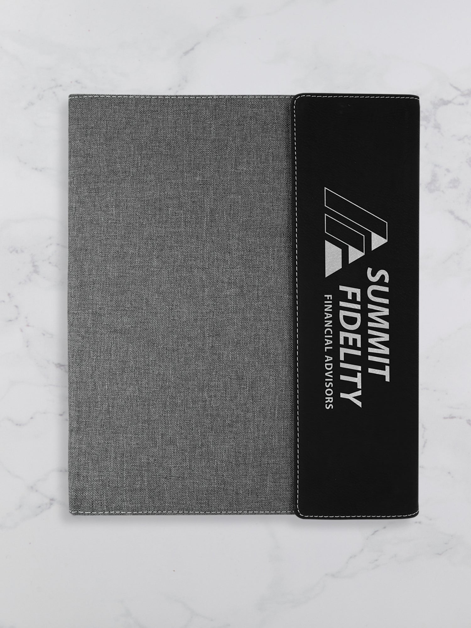 Large Branded Personalized Leatherette & Canvas Portfolio Black with logo