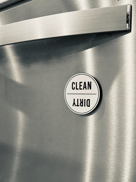 Laser Engraved Clean/Dirty Dishwasher Magnet — Wood Kitchen Magnet Sign
