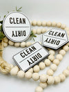 Laser Engraved Clean/Dirty Dishwasher Magnet — Wood Kitchen Magnet Sign, 3 Shapes