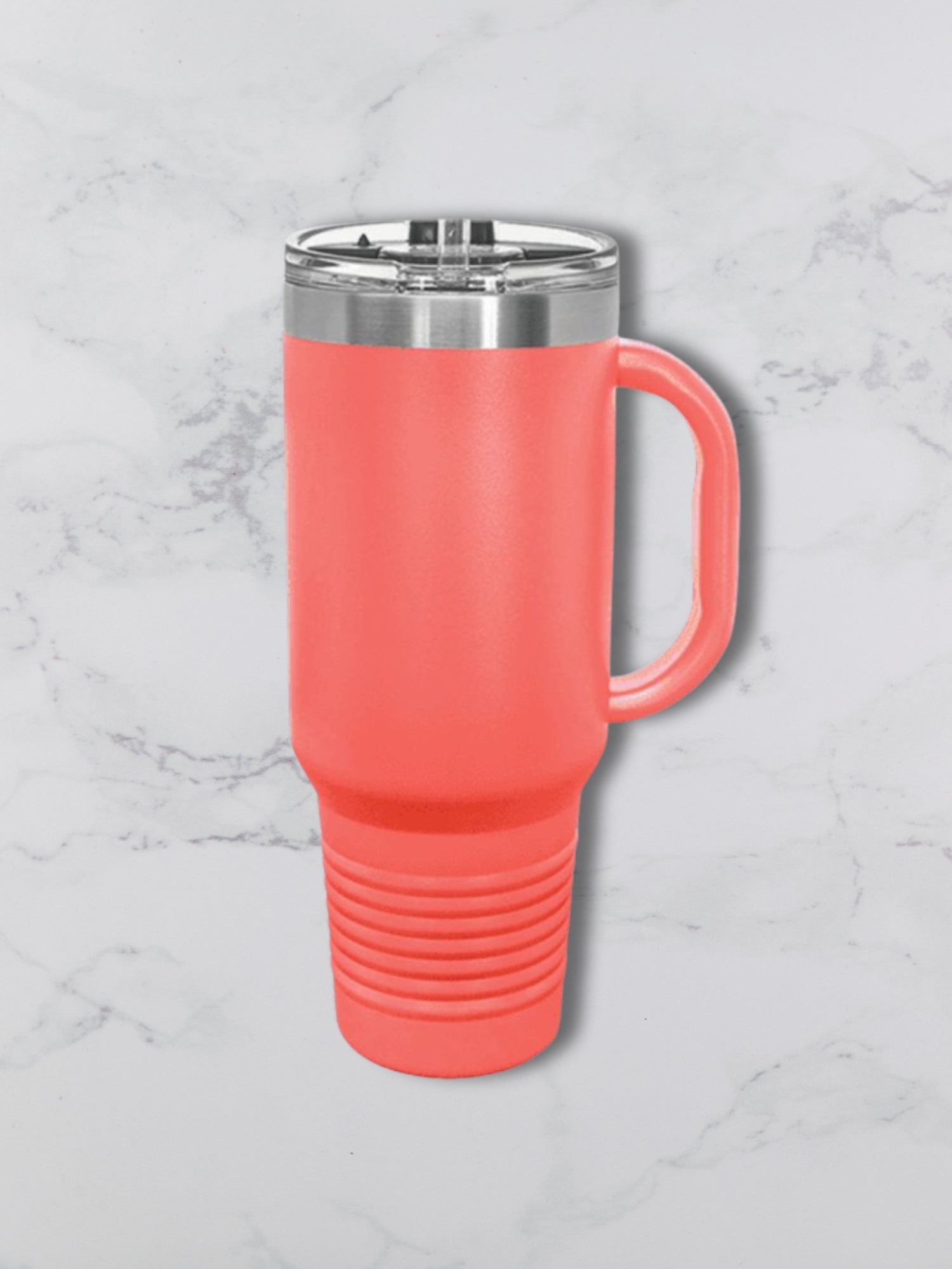 Personalized 40oz Travel Mug with Handle — Custom Laser Engraved Tumbler Army Green