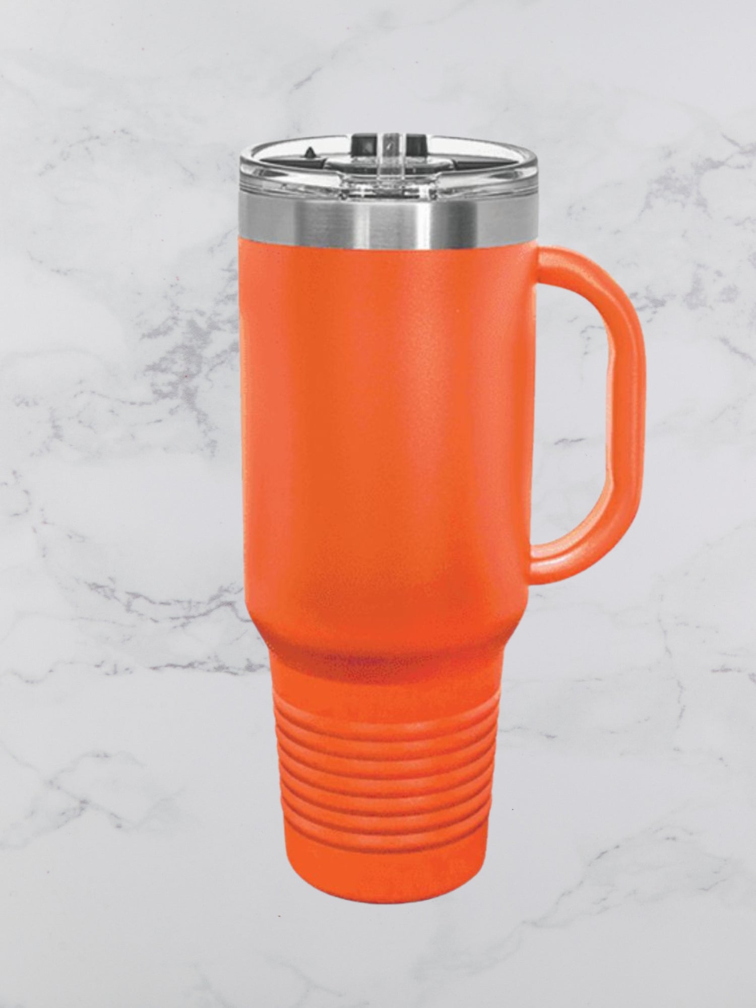 Personalized 40oz Travel Mug with Handle — Custom Laser Engraved Tumbler Coral